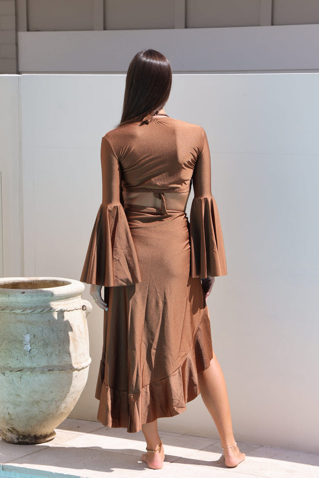 VOLÁ COVER UP TWO PIECE SET - DOLCE BROWN