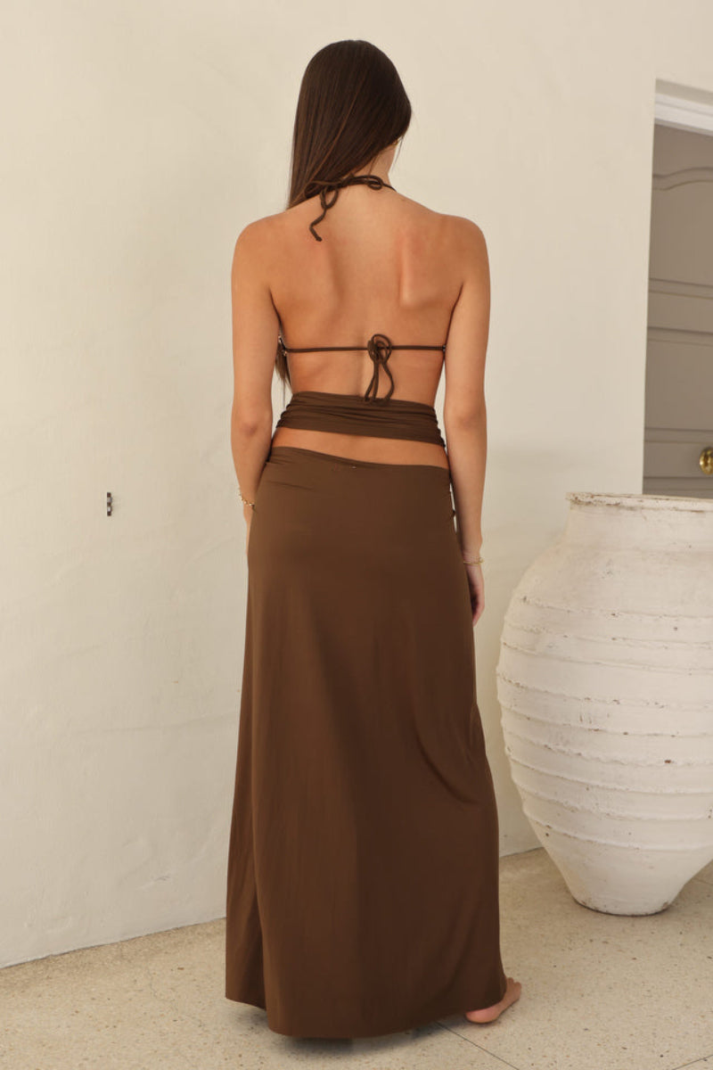 STELLA HOOP MAXI SKIRT - MACCHIATO