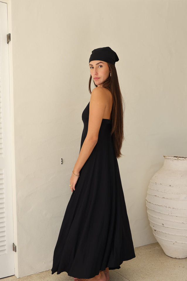 VEIL MAXI DRESS - NOIR