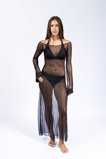 SERENA NOIR MESH MAXI DRESS