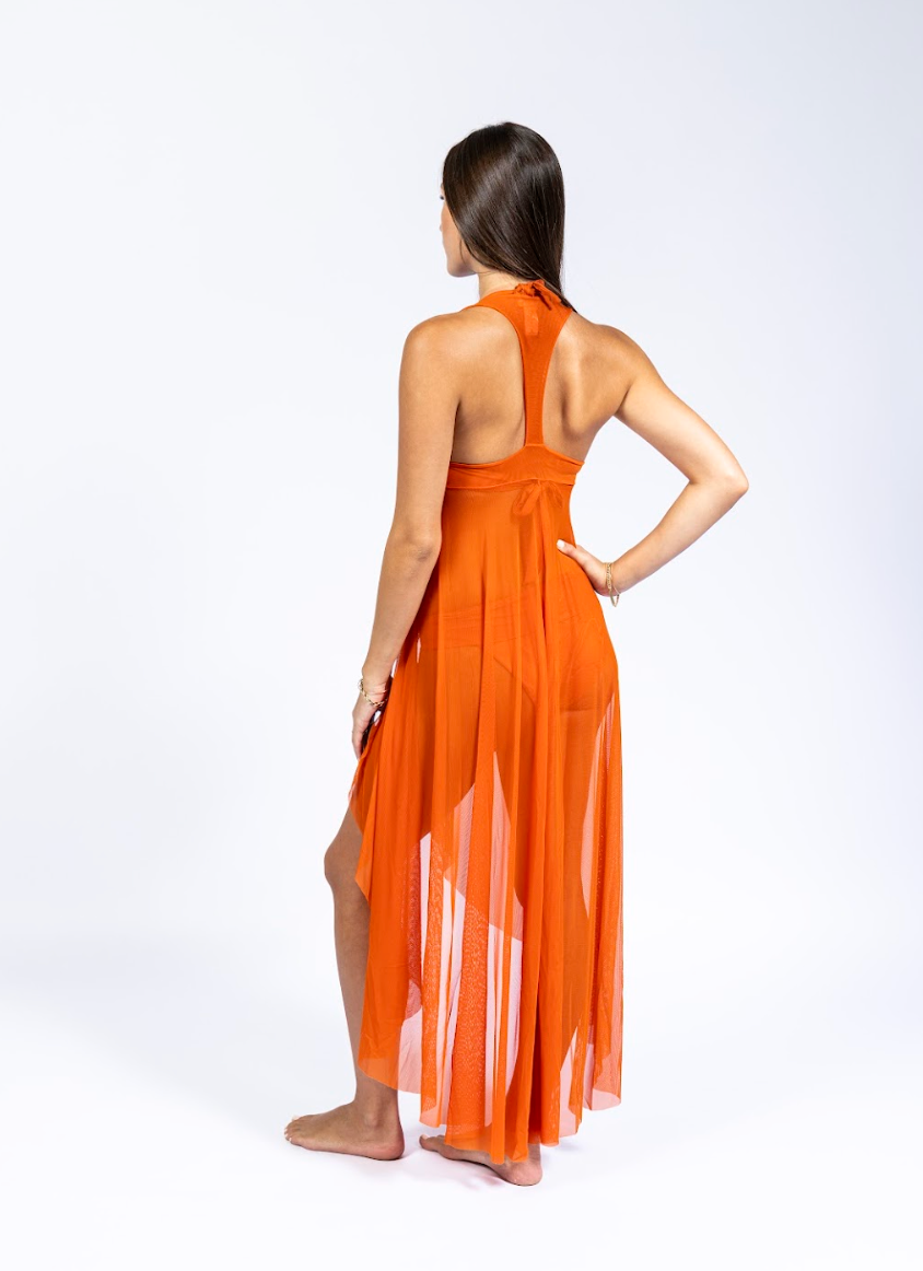 VEIL MAXI DRESS - ARANCIA