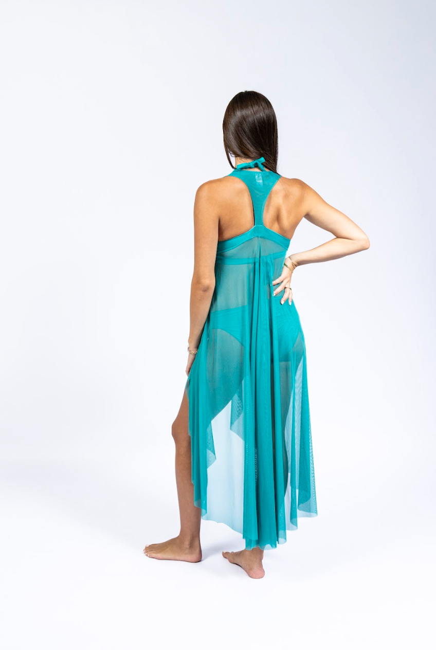 VEIL MAXI DRESS- SMERALDO