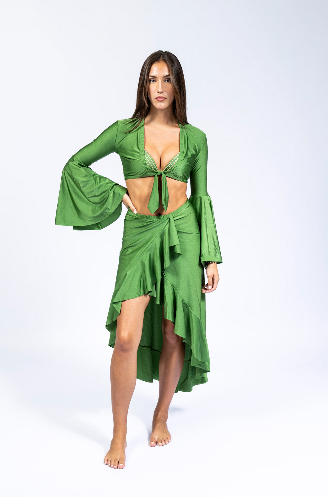 VOLÁ COVER UP TWO PIECE SET - OLIVE SAGE